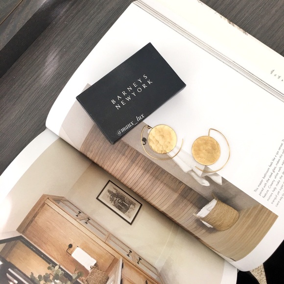 Barneys New York Jewelry - Barneys Hammered Gold Minimalist Earrings